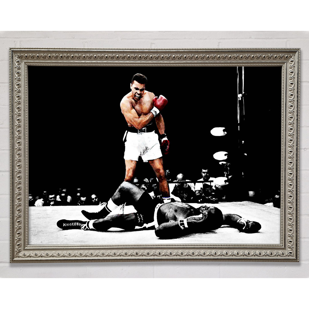 Muhammad Ali Knock Down - Einzelner Bilderrahmen Druck