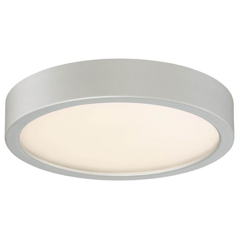 Plafonnier encastré 1 lumière Hilmar, argent, H 2,25 po x l 8 po x P 8 po