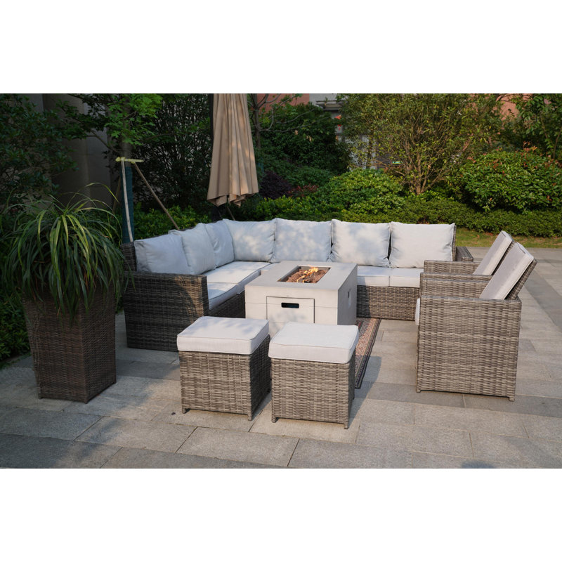 9 - Person Patio Conversation Set with Cushions