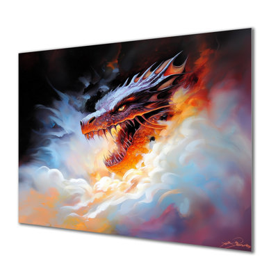 Dragon Fury, encre liquide II - Dragons, décoration murale en métal, impression moderne sur métal