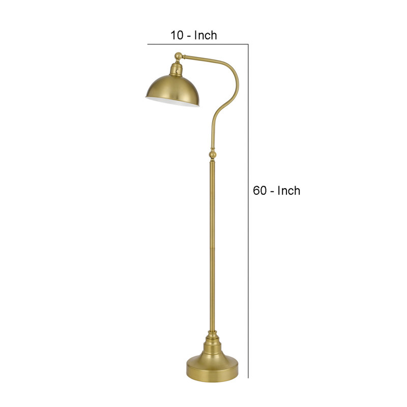 Lampe sur pied arquée 60 po Cvja, Laiton