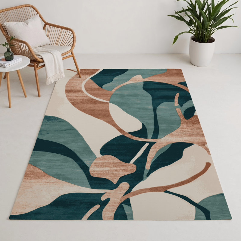 Tapis intérieur et extérieur gris Watercolor, Rectangulaire 3 pi x 5 pi