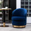 Fauteuil en velours bleu moderne avec pivot - Tissu de salon confortable et élégant-868753131