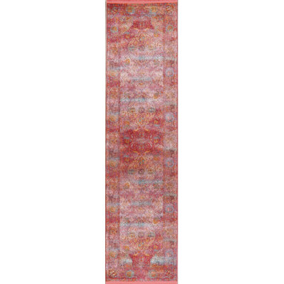 Tapis rouge à imprimé animalier