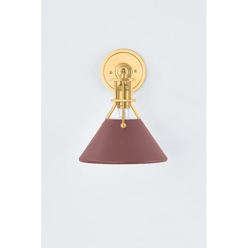 Applique murale 1 lumière 9,5 po peinte Empire par Mark D. Sikes pour Hudson Valley Lighting, Doré, Rouge
