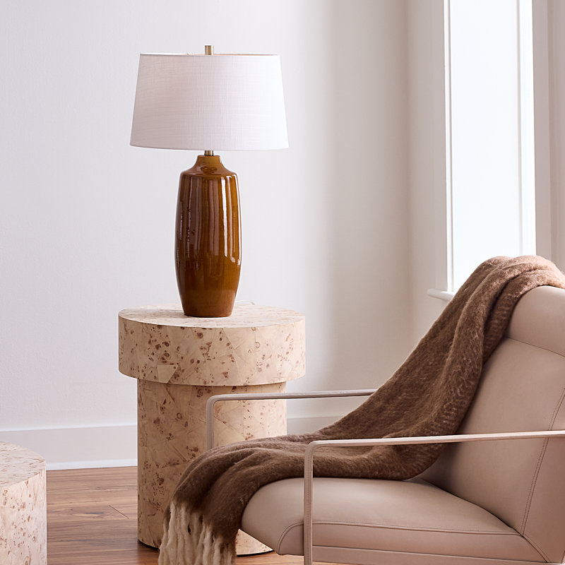 Toffee Ceramic Table Lamp, Cider Brown