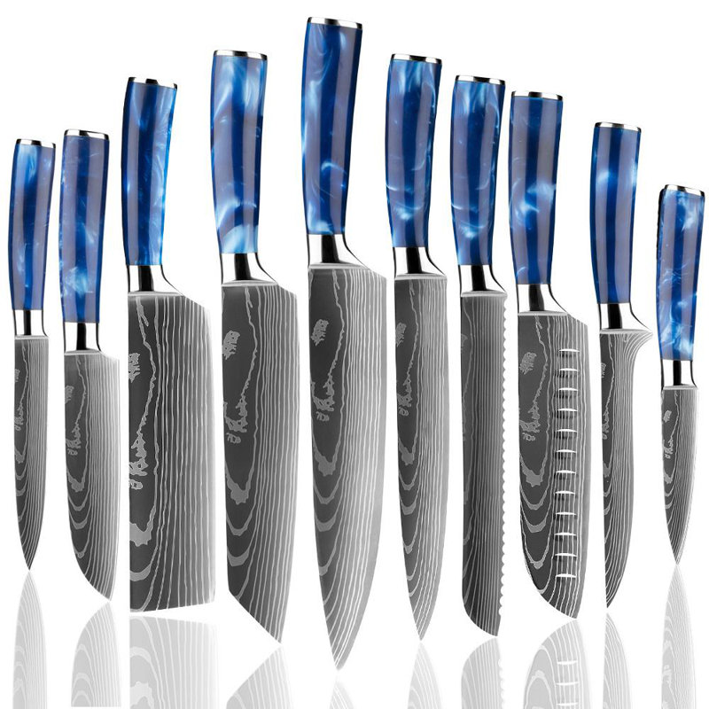 wuyi 10 Piece High Carbon Stainless Steel Assorted Knife Set
