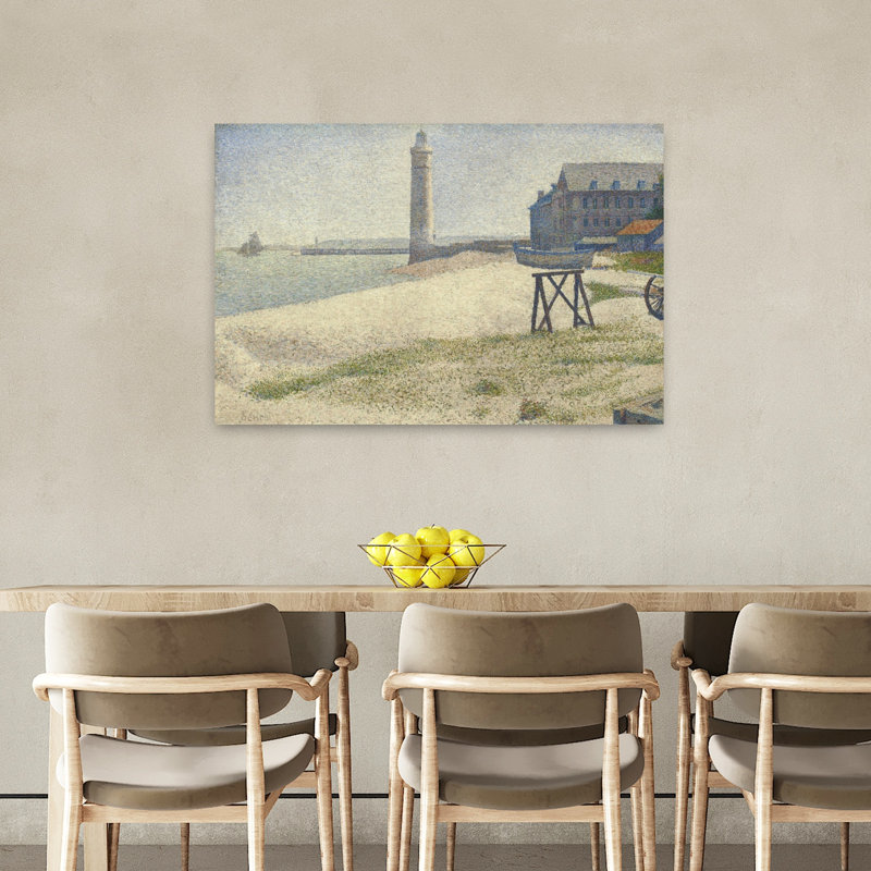 Le phare à Honfleur, impression d'art abstrait classique côtier, H 24 po x l 36 po