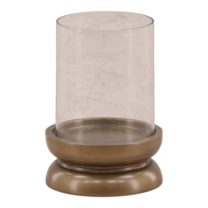 Fairmont Candle Holder Antique Brass, 12" H x 8" W x 8" D