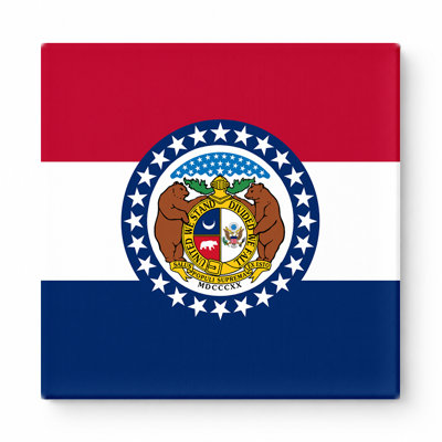 Missouri State Flag — Square Canvas Wall Art