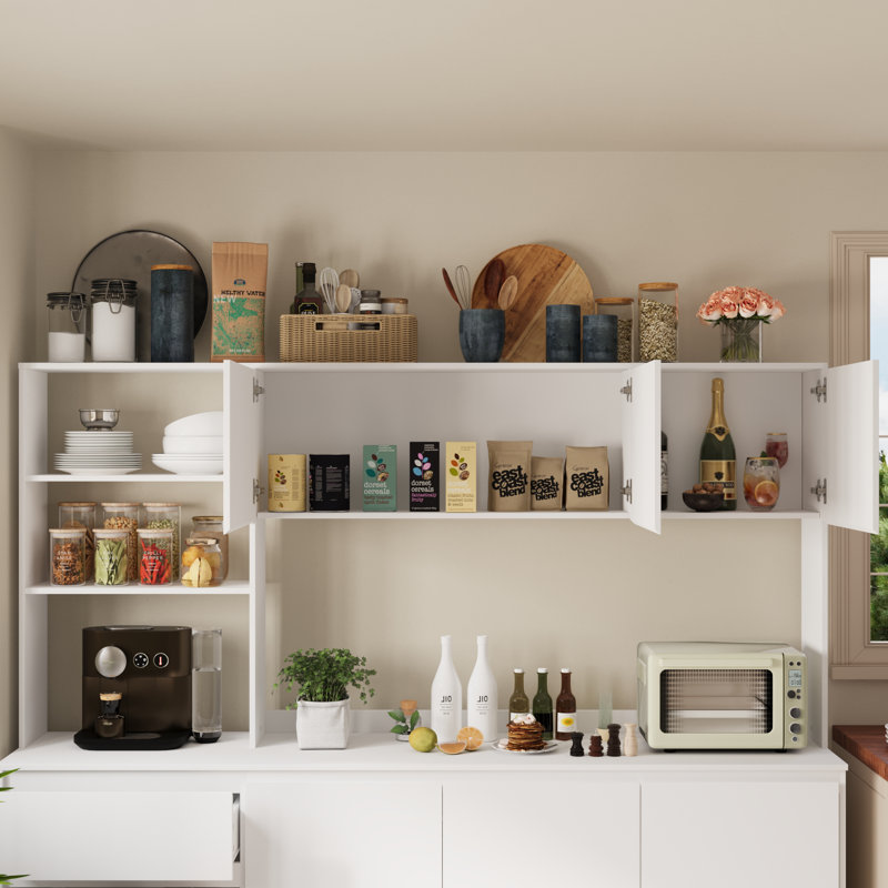 71" Tall Large Kitchen Pantry Storage Cabinet, White