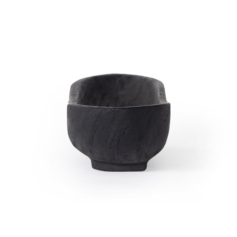 Zamora Handmade Wood Decorative Bowl, Carbonized Black