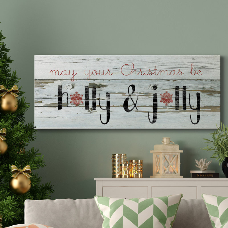 Holly & Jolly - Impression sur toile tendue, H 30 po x l 12 po x P 1 po