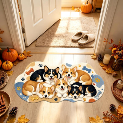 Cute Pet Shaped Floor Mat Washable Rug for Bathroom Bedroom and Entry Door Bathroom Home Decor