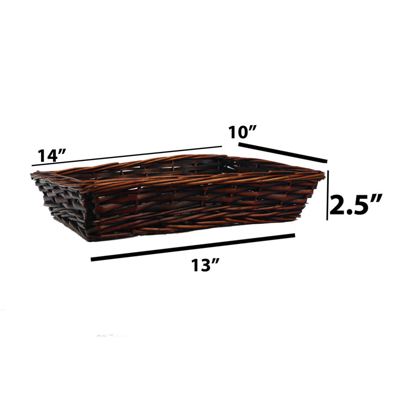 Panier en saule naturel, H 4 po x l 10 po x P 14 po
