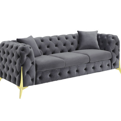 Blough Modern Sofa Living Room Couchkatrea 89.11'' Velvet Rolled Arm Velvet Sofa -  House of HamptonÂ®, BC18A8001A2B4B579EA040696E6599C9