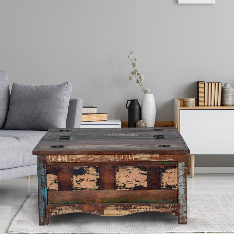 Barbagallo Solid Wood Single Coffee Table, Dark Brown