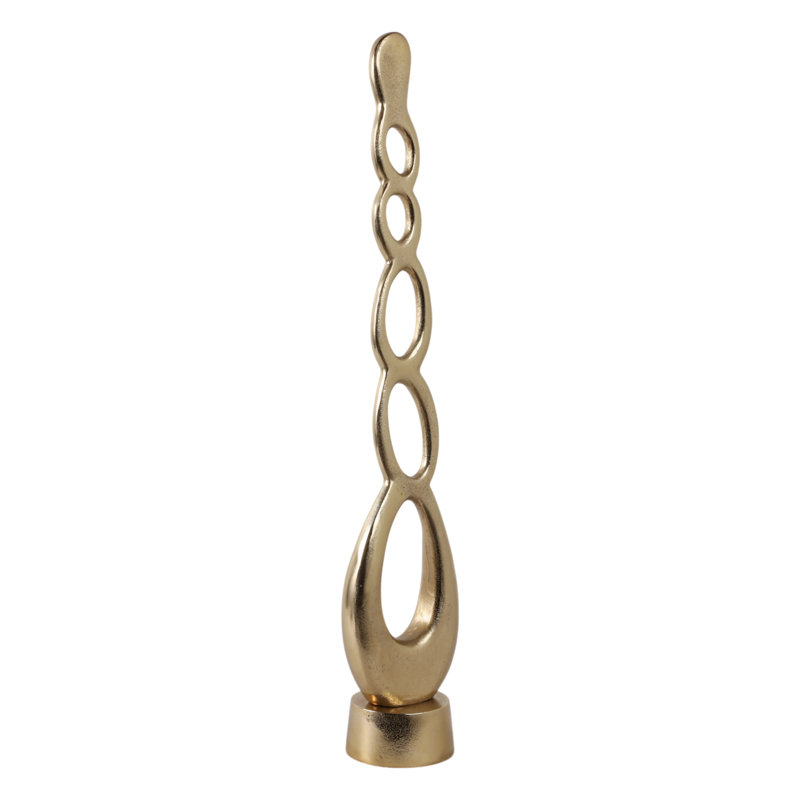 Aluminum Abstract Decorative Object for Home or Office Decor Gold 32".