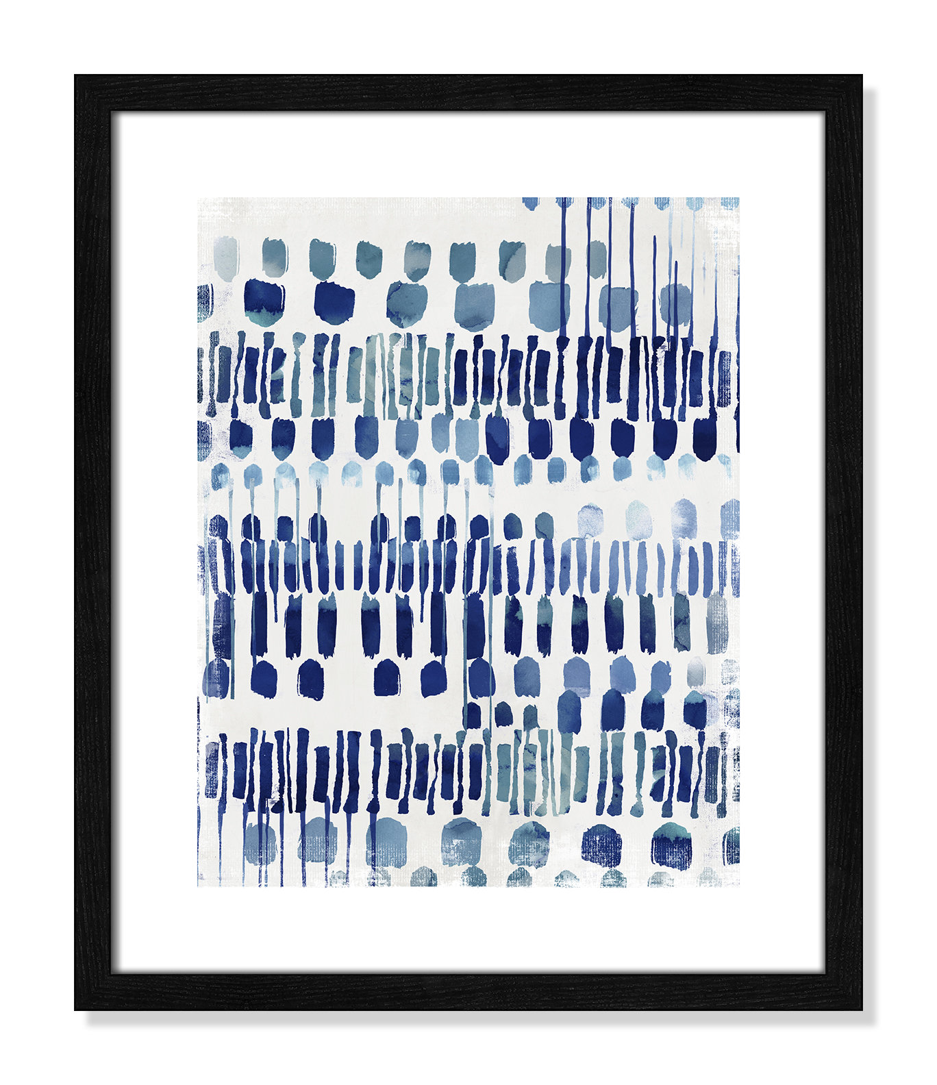 Fynn "Continuously I" Painting by Eva Watts, 19" H x 16" W x 0.75" D, Black Wood Grain Framed Paper, White