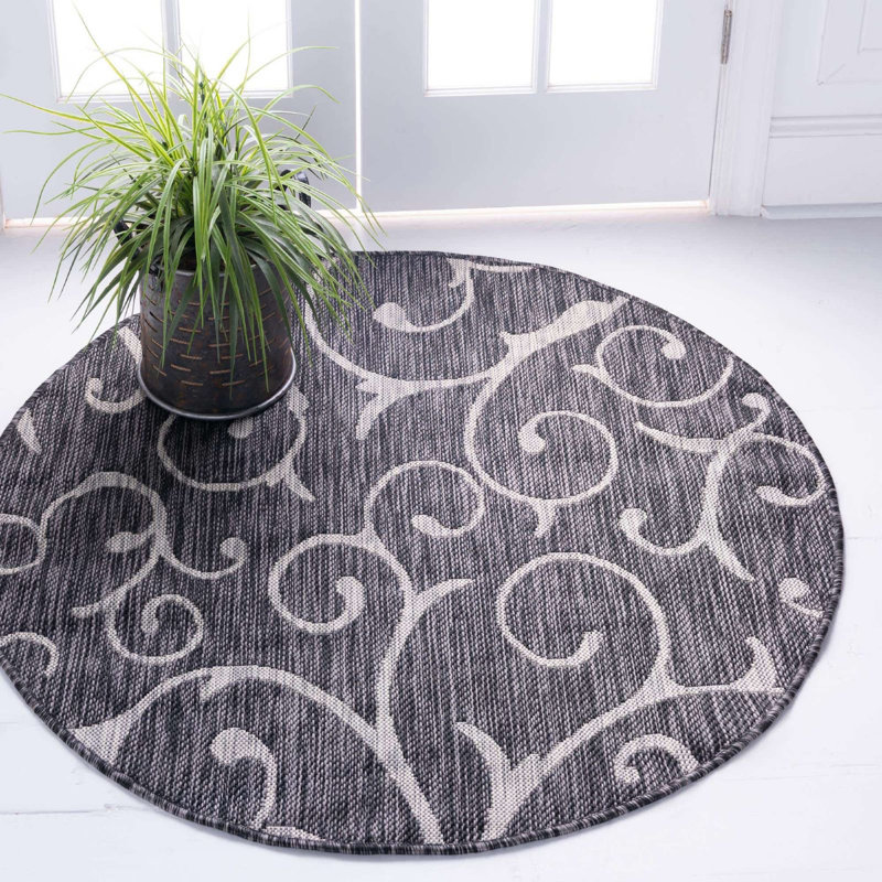 Tapis d'extérieur Kona couleur ardoise, Rond 4 pi