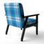 Fauteuil d'appoint rembourré à motif Blue Tartan