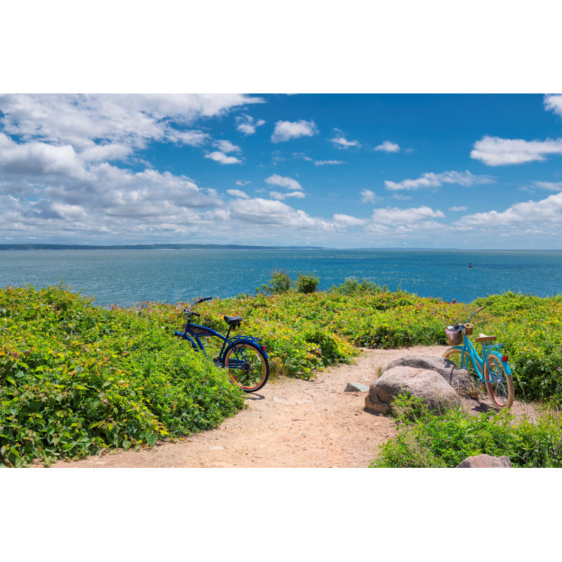 Bicycles Left on Cape Cod Beach 1 Piece Wrapped Canvas Wall Art, 30cm H x 46cm W x 3.8cm D