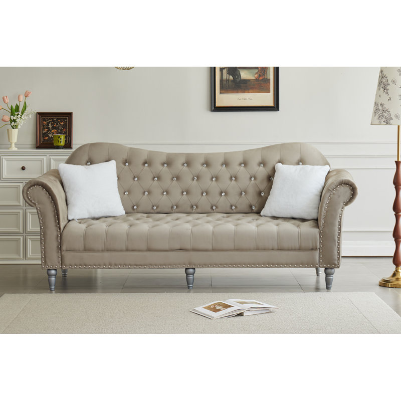 Canapé Chesterfield Josielyn, Beige