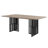 Merild Slatted Dining Table in Antique Oak and Black