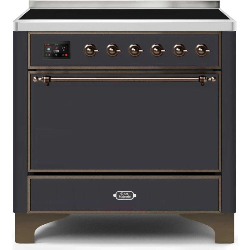 Majestic Ii 36 Inch Freestanding Induction Range, Graphite Matte/Bronze