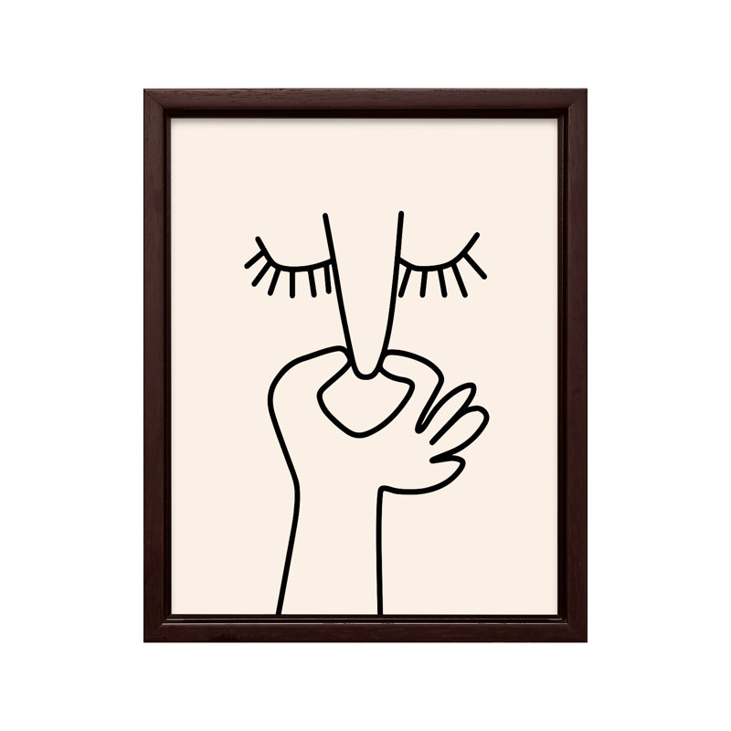 Hold Your Nose No1, 16"H x 20"W, Canvas, Brown Framed