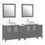  Ensemble de meuble-lavabo double 84 "avec miroir Modern-27042766