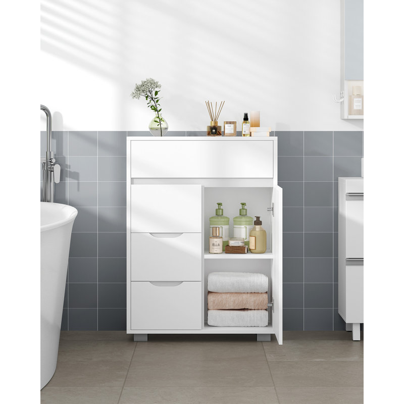 Sideboard Storage Cabinet, Morden Kitchen Cabinets with Adjustable Shelf, Freestanding Kitchen Cupboard Buffet, for Dining Room, Living Room, White 