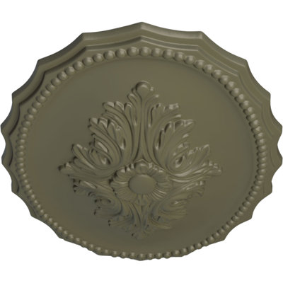 Endurathane Oxford Ceiling Medallion, 16 7/8"W x 11 3/4"H x 1 1/2"P, Hand-Painted Spartan Stone Finish