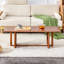 Table basse rectangulaire en bois massif imitation rotin de style chinois en noyer massif pour salon | Idée de cadeau