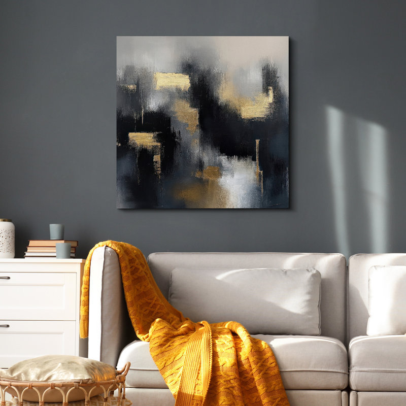 Impression sur toile abstraite murale pour décoration de salon, H 12,8 po x l 12,19 po, Toile tendue, Ne s’applique pas