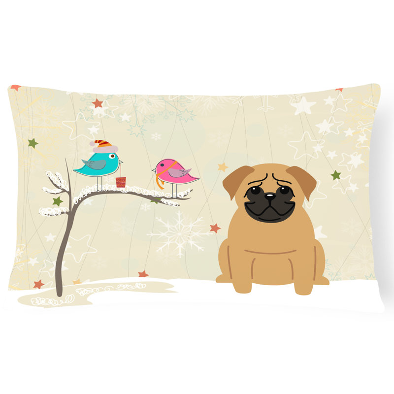 Coussin lombaire intérieur/extérieur carré de noël fait main, Brun