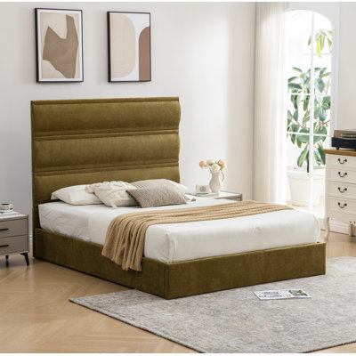 Hydraulic Lift Up Storage Bed with High Headboard