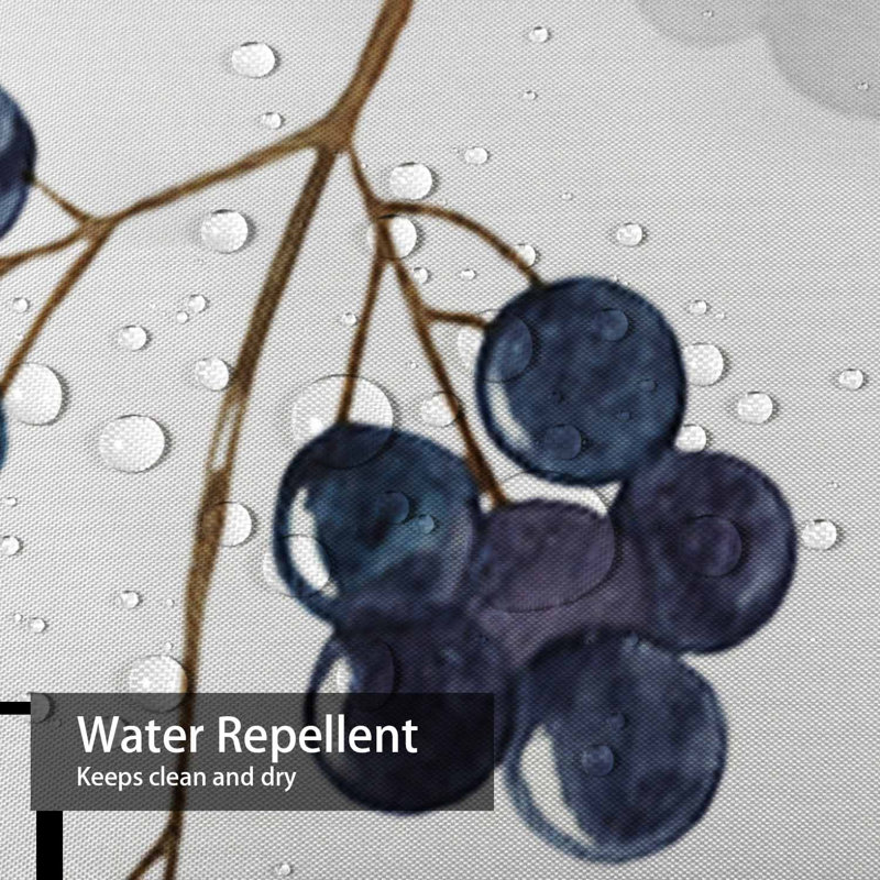Rideau de douche avec 12 crochets aquarelle, L 72 po x l 72 po