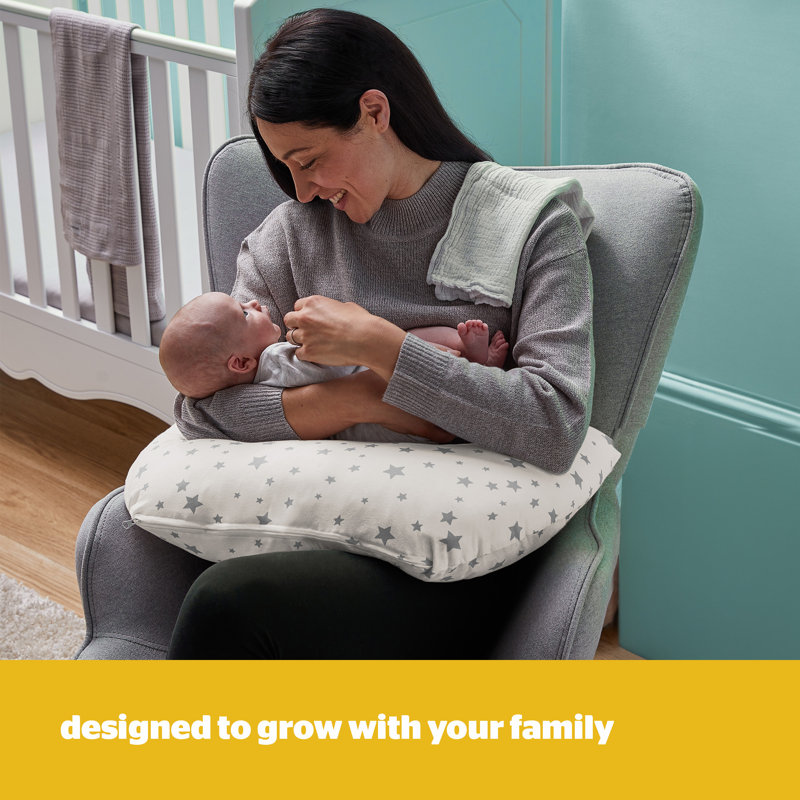 Silentnight Safe Nights Grow With Me Nursing Pillow, White/Gray