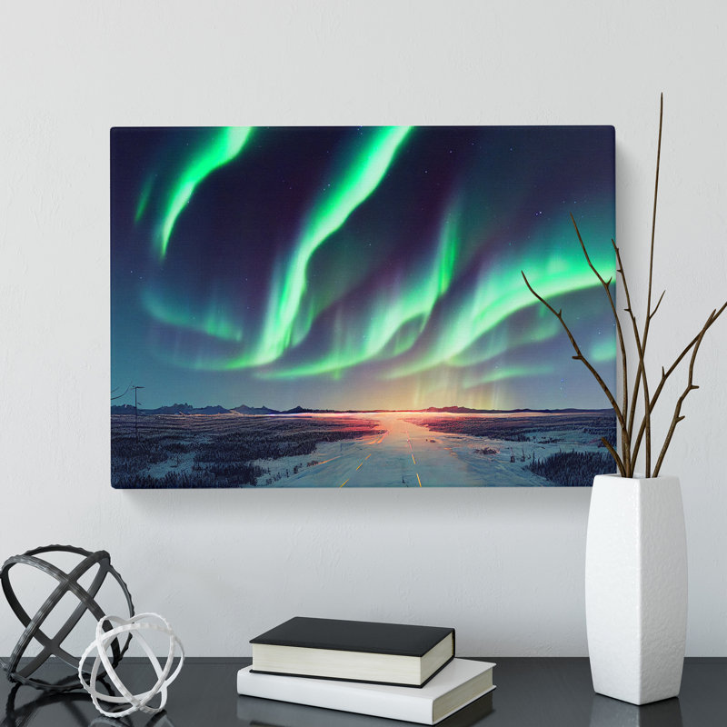 Fine Northern Lights - Wrapped Canvas, 35cm H x 50cm W x 3cm D