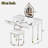 Modern Vanity Table Set With Touch Screen Lighted Mirror, Dressing Table And A Cushioned Stool
