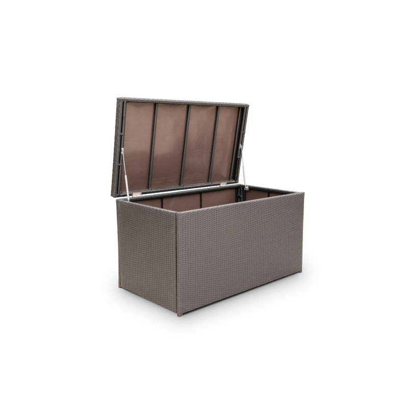 Boîte de rangement d'extérieur brun 200 gallons avec support hydraulique Krikacy
