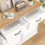 Armoire à ordures à double basculement double, rangement pour poubelle cachée à l'épreuve des animaux de compagnie de 20 gallons, organisateur autoportant moderne en bois blanc pour la cuisine et la lessive