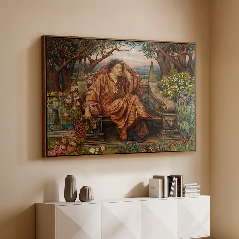 Une âme en enfer, v. 1901-1902 - Evelyn De Morgan - Toile tendue avec châssis encadrée, 26 x 40, Noyer