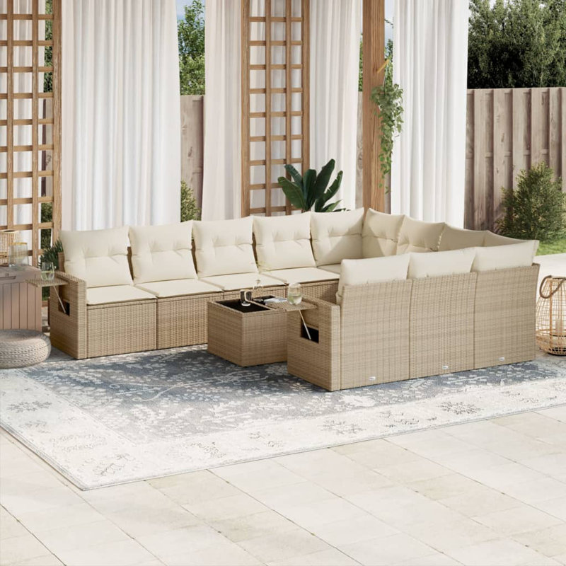 Grand canapé modulaire en rotin PE Vidaxl