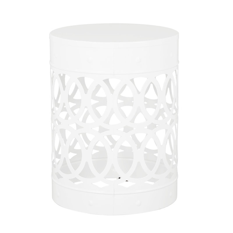 Table de bout d'extérieur en métal - Grand, Blanc
