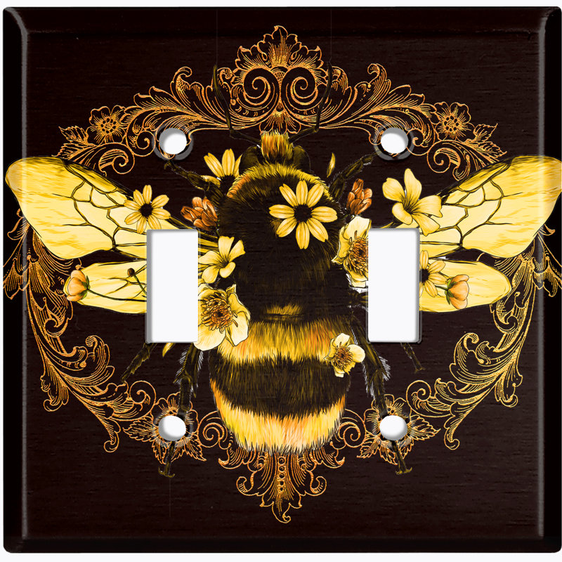 Plaque murale noire avec 2 tournesols