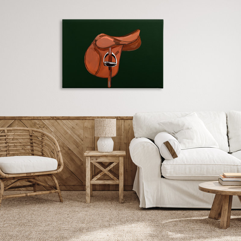 «Brown Horse Saddle», art mural par Amelia Noyes, H 24 po x l 36 po