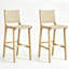 Chaise d'appoint à dossier solide Burlywood Beige (ensemble de 2)-1012420457-1012420469