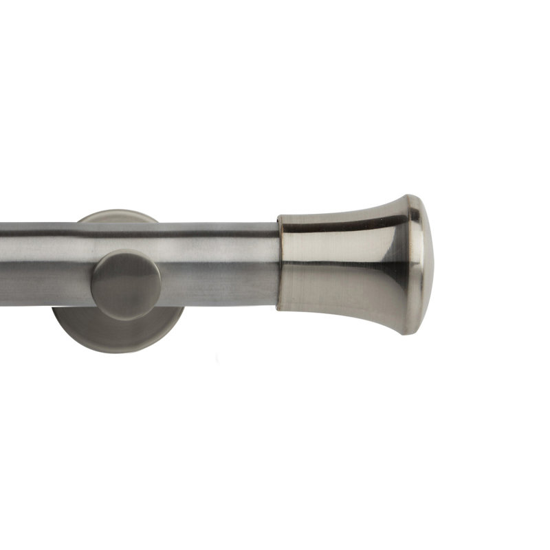 Devota 3.5cm Single Curtain Pole, Stainless Steel, 3.5 cm H x 120 cm W